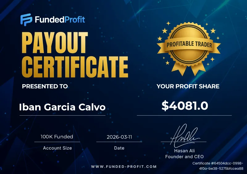 Payout certificate of Iban Garcia Calvo
